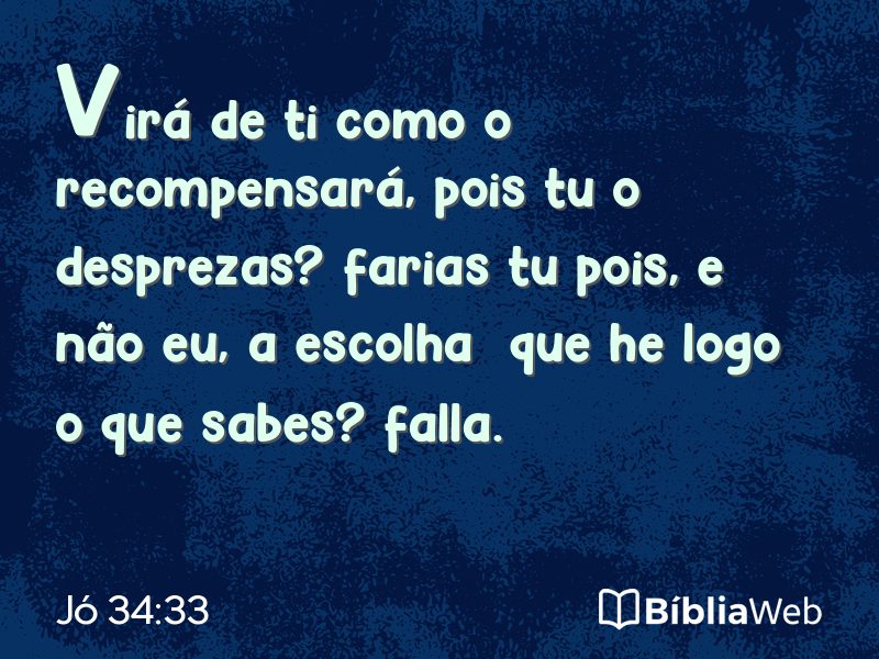 Jó 34:33 em imagem para compartilhar