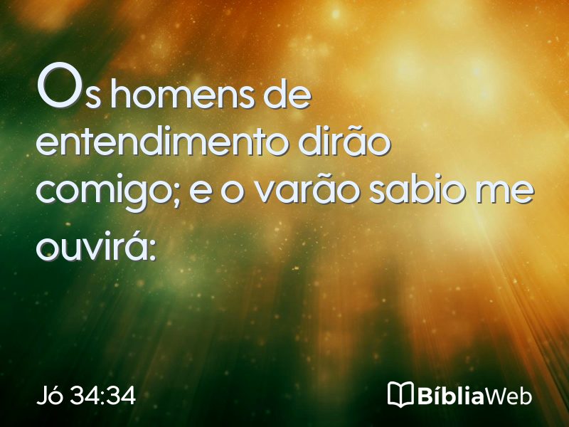 Jó 34:34 em imagem para compartilhar