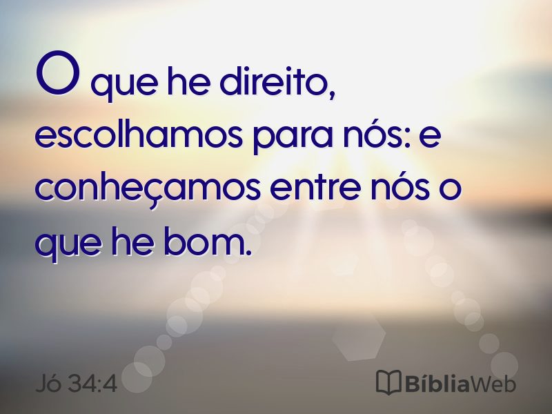 Jó 34:4 em imagem para compartilhar