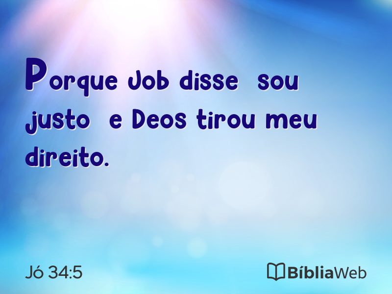 Jó 34:5 em imagem para compartilhar