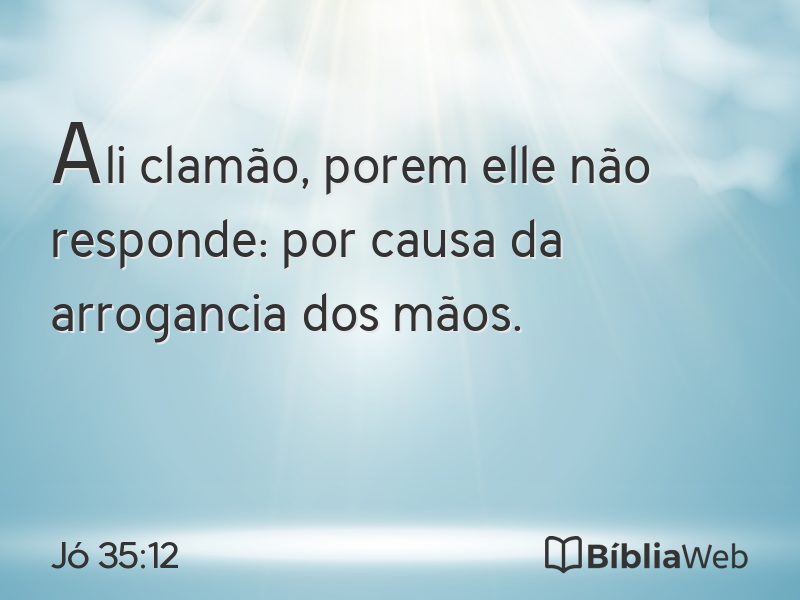 Jó 35:12 em imagem para compartilhar