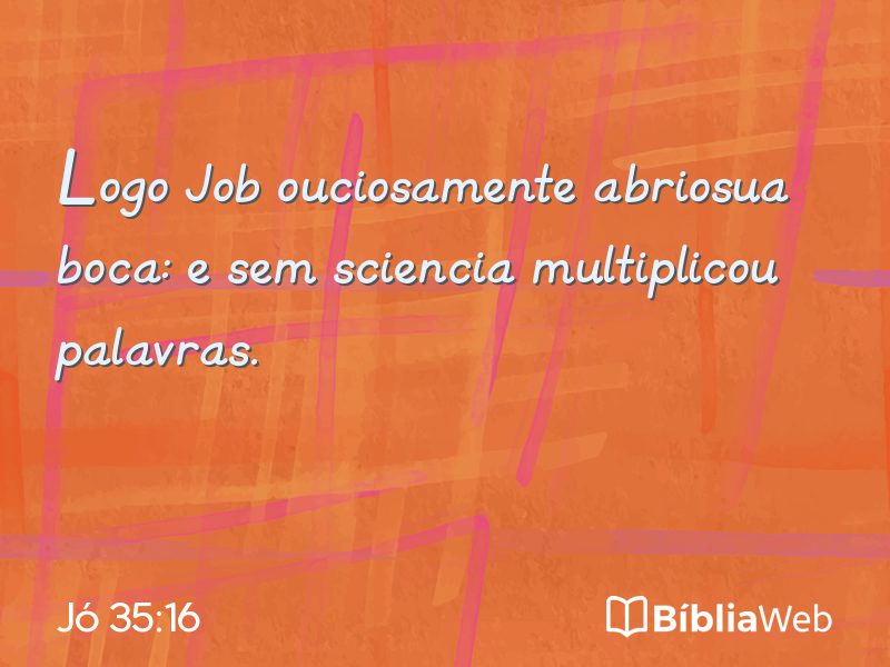 Jó 35:16 em imagem para compartilhar