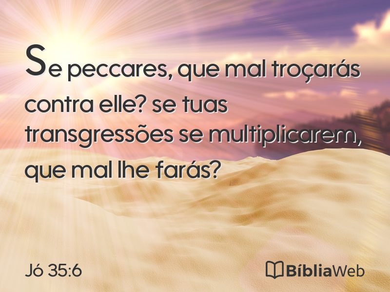 Jó 35:6 em imagem para compartilhar