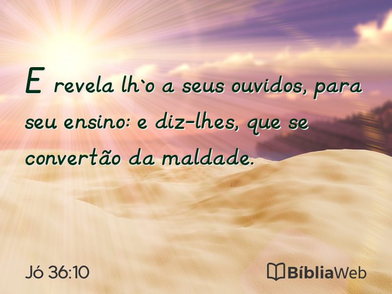 Jó 36:10 em imagem para compartilhar
