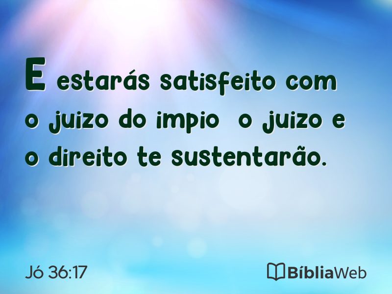 Jó 36:17 em imagem para compartilhar