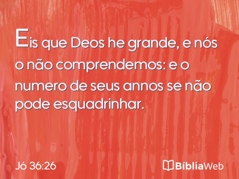 Jó 36:26 em imagem para compartilhar