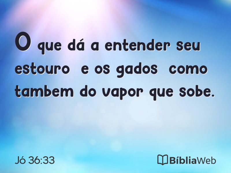 Jó 36:33 em imagem para compartilhar