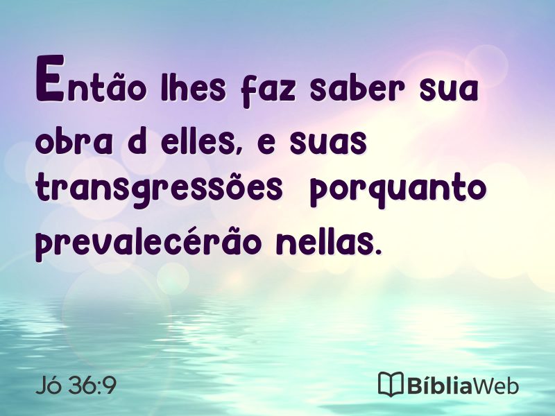 Jó 36:9 em imagem para compartilhar