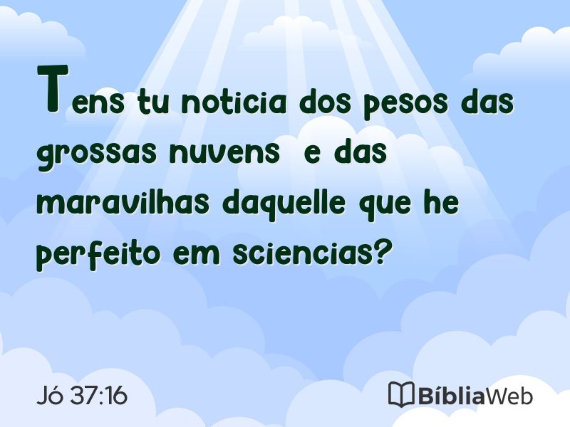 Jó 37:16 em imagem para compartilhar