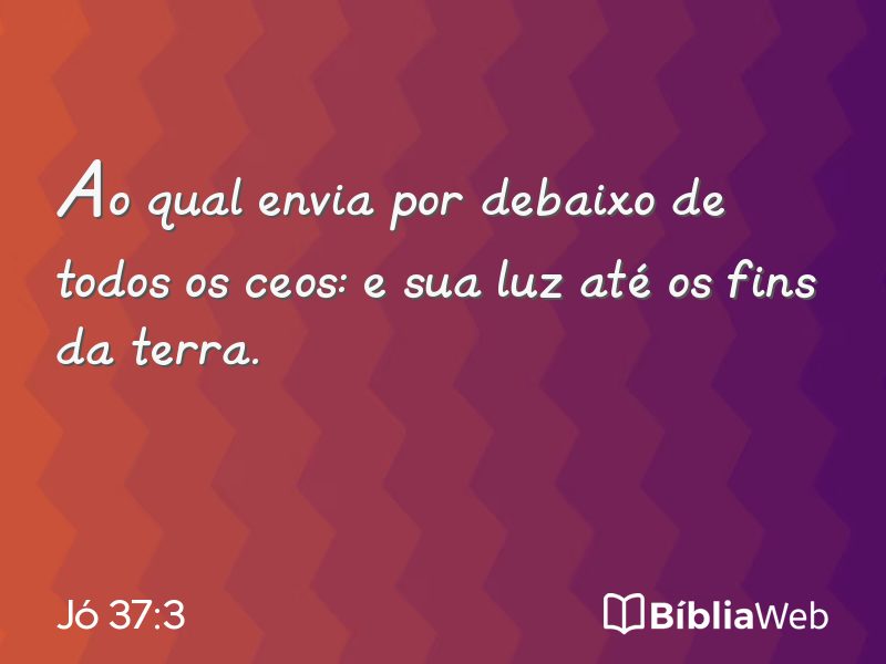 Jó 37:3 em imagem para compartilhar