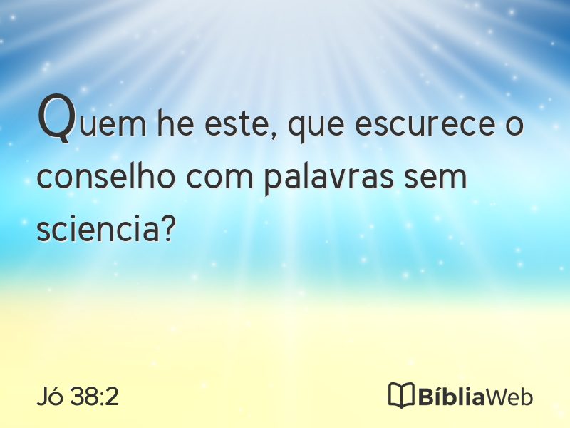 Jó 38:2 em imagem para compartilhar