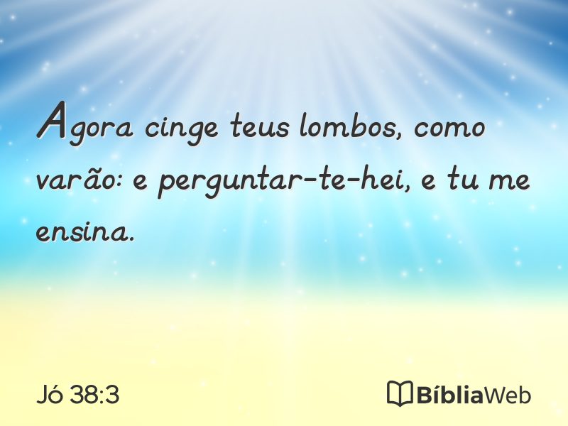 Jó 38:3 em imagem para compartilhar