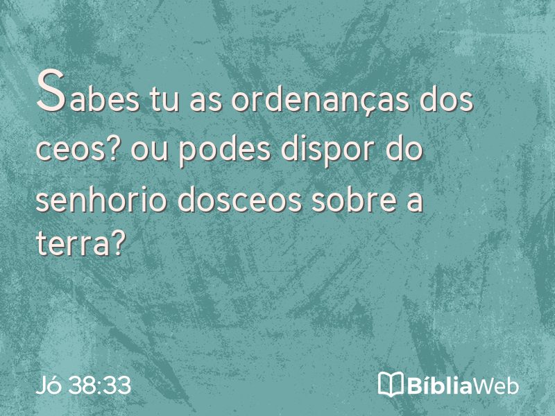Jó 38:33 em imagem para compartilhar