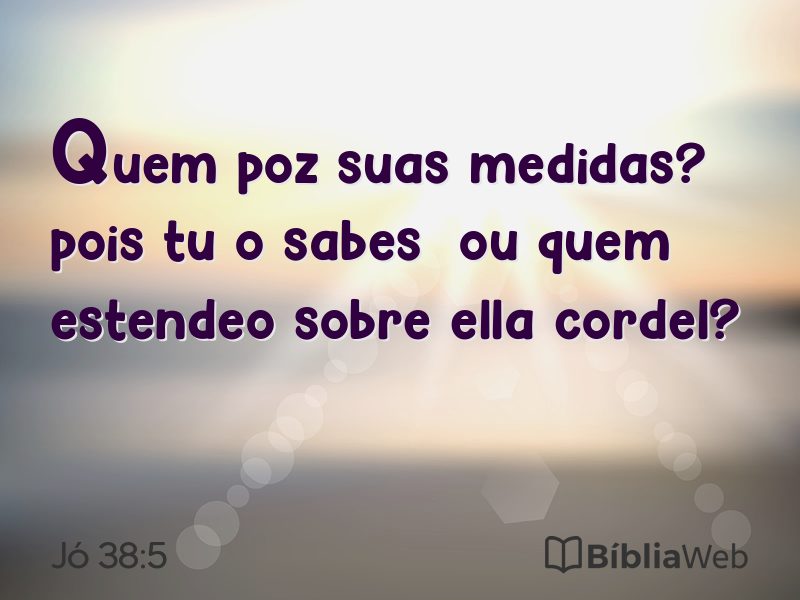 Jó 38:5 em imagem para compartilhar