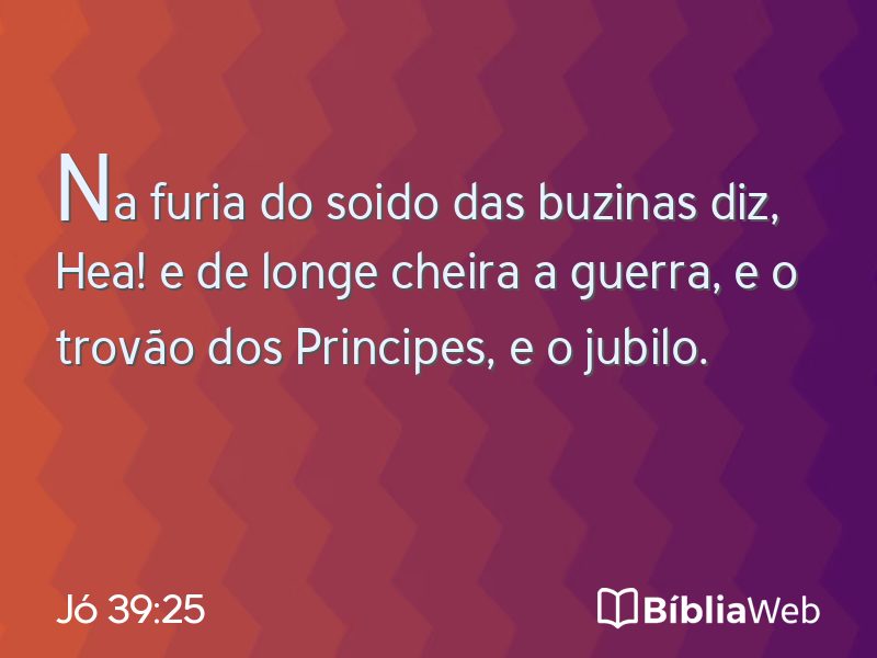 Jó 39:25 em imagem para compartilhar