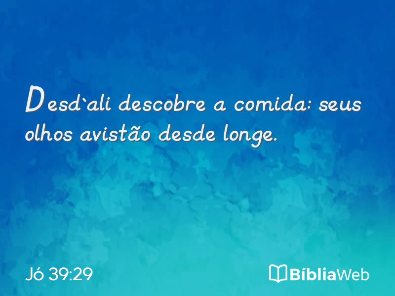 Jó 39:29 em imagem para compartilhar