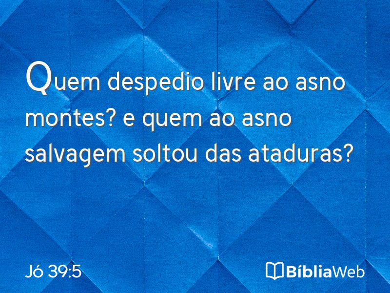 Jó 39:5 em imagem para compartilhar