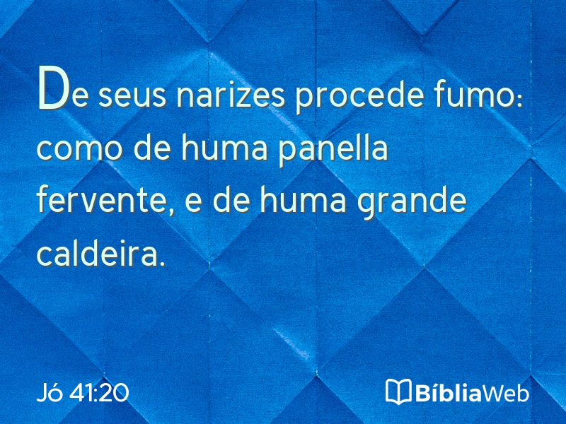 Jó 41:20 em imagem para compartilhar