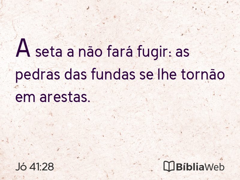 Jó 41:28 em imagem para compartilhar