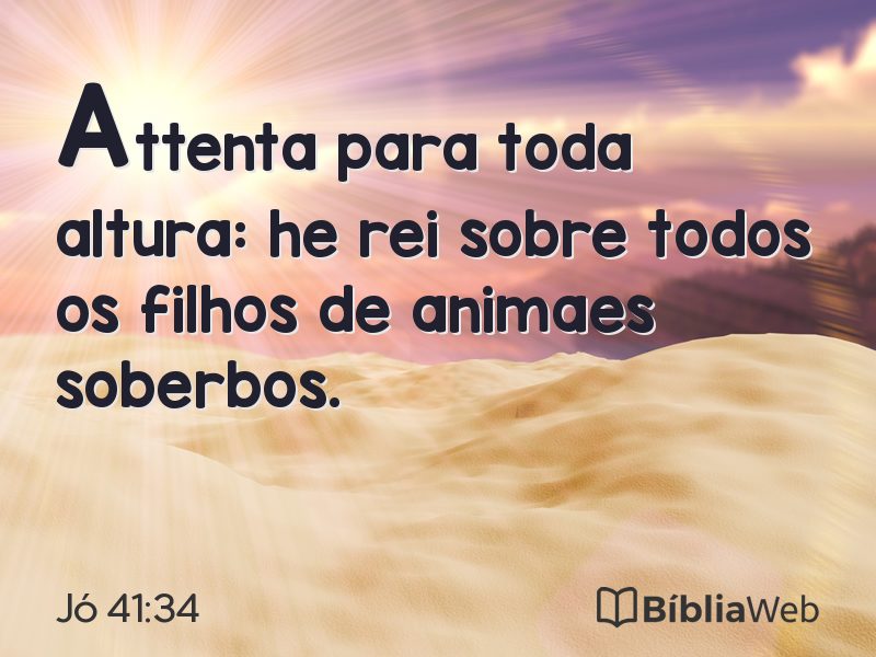 Jó 41:34 em imagem para compartilhar
