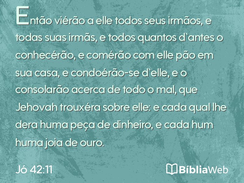 Jó 42:11 em imagem para compartilhar