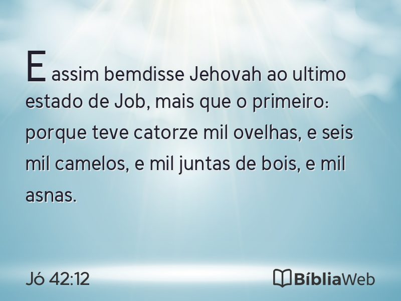 Jó 42:12 em imagem para compartilhar