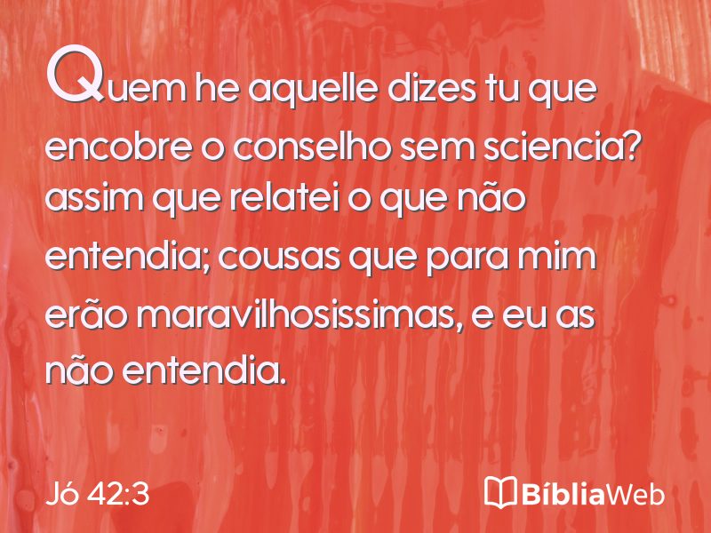 Jó 42:3 em imagem para compartilhar
