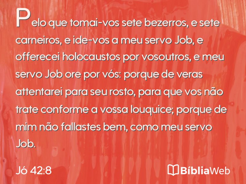 Jó 42:8 em imagem para compartilhar