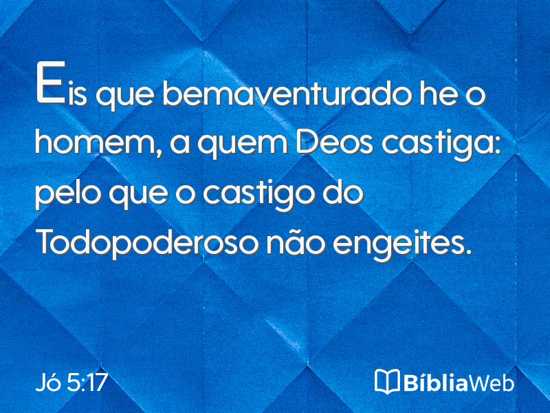 Jó 5:17 em imagem para compartilhar
