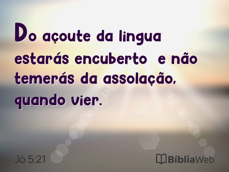 Jó 5:21 em imagem para compartilhar