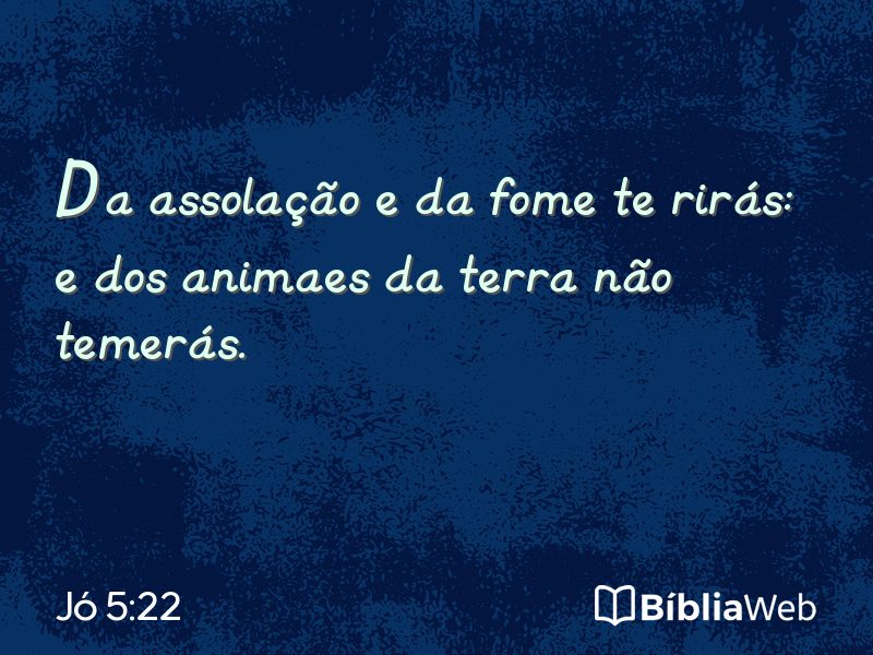 Jó 5:22 em imagem para compartilhar