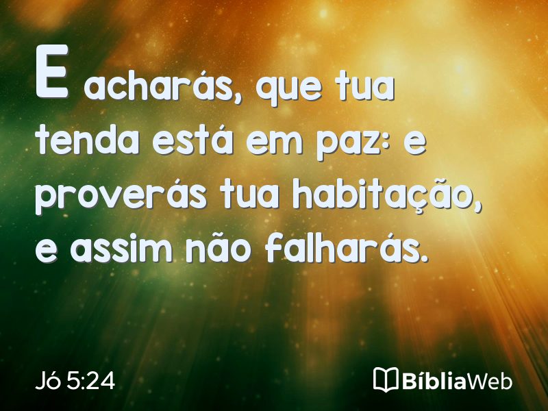 Jó 5:24 em imagem para compartilhar