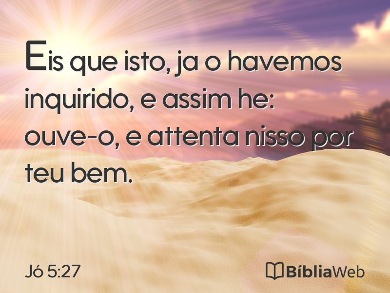 Jó 5:27 em imagem para compartilhar