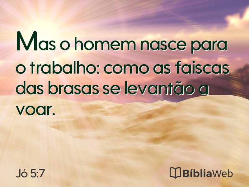 Jó 5:7 em imagem para compartilhar