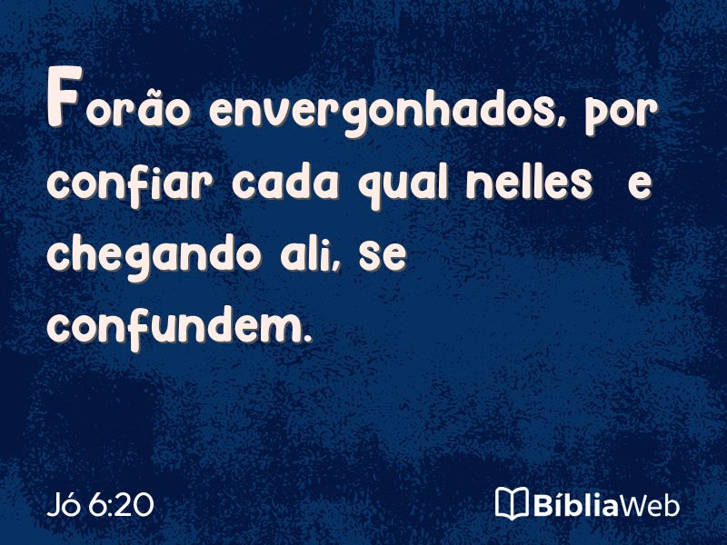 Jó 6:20 em imagem para compartilhar