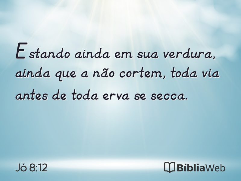 Jó 8:12 em imagem para compartilhar