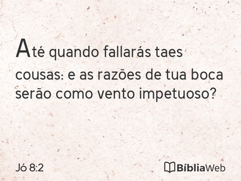 Jó 8:2 em imagem para compartilhar