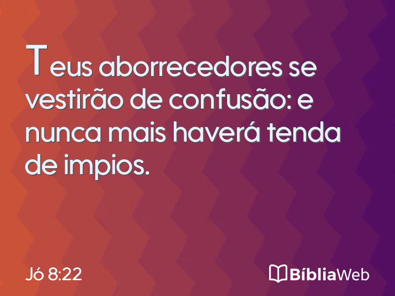 Jó 8:22 em imagem para compartilhar