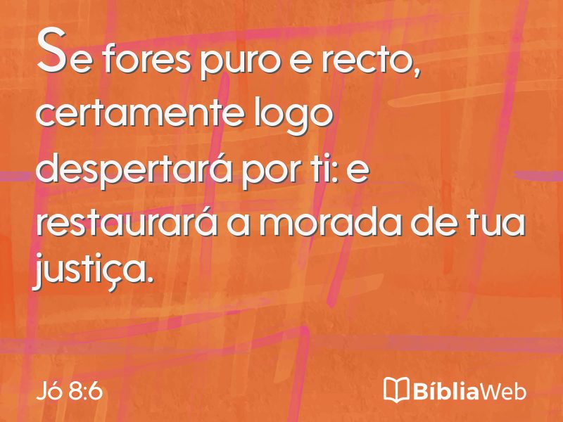 Jó 8:6 em imagem para compartilhar