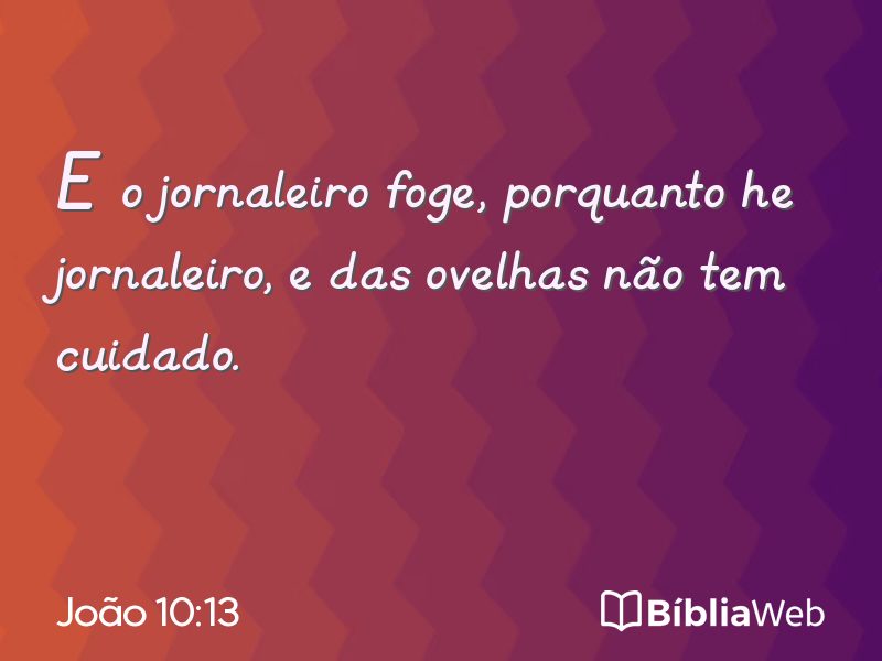 João 10:13 em imagem para compartilhar