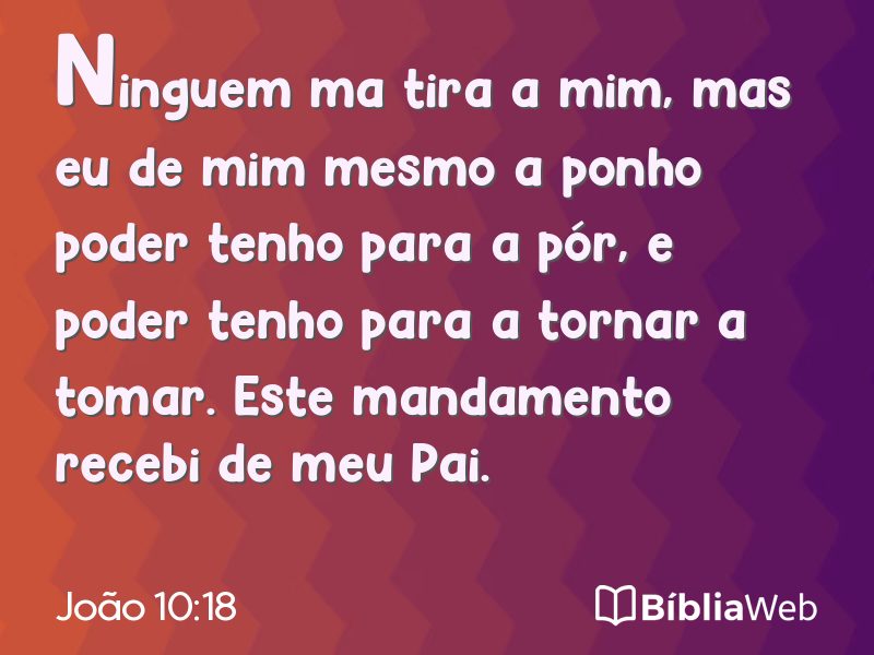 João 10:18 em imagem para compartilhar