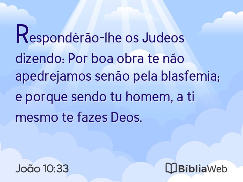 João 10:33 em imagem para compartilhar