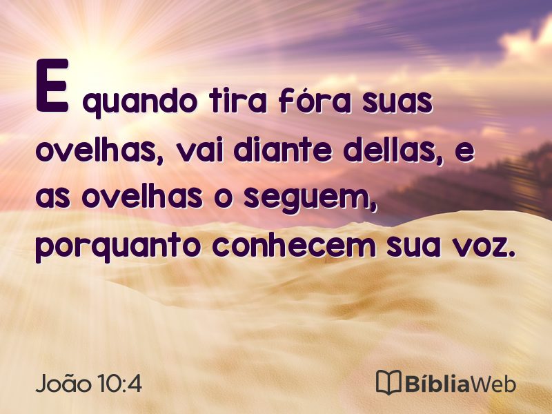 João 10:4 em imagem para compartilhar