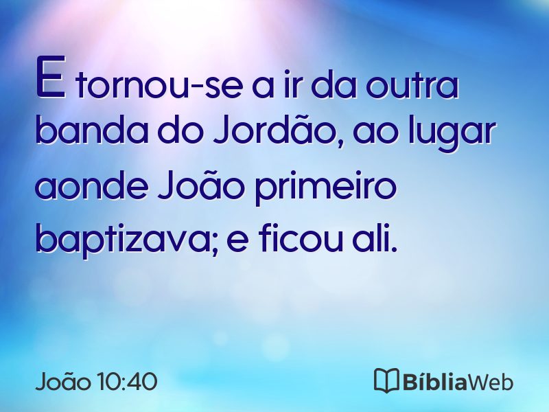 João 10:40 em imagem para compartilhar