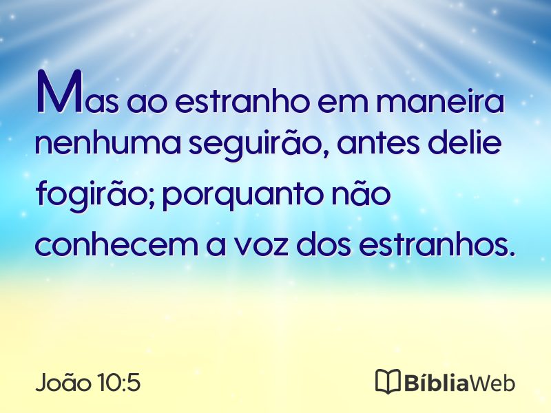 João 10:5 em imagem para compartilhar