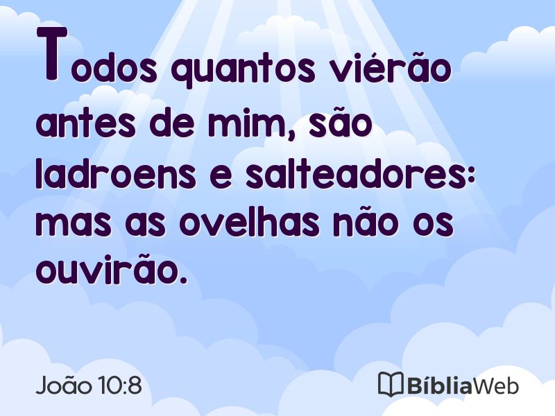 João 10:8 em imagem para compartilhar