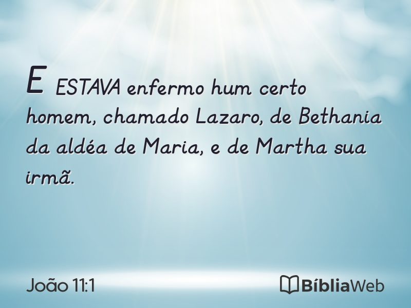 João 11:1 em imagem para compartilhar