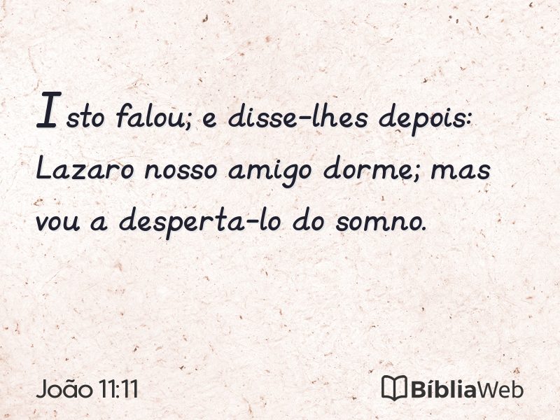 João 11:11 em imagem para compartilhar