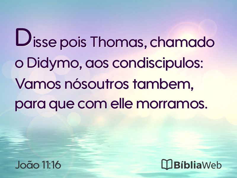 João 11:16 em imagem para compartilhar