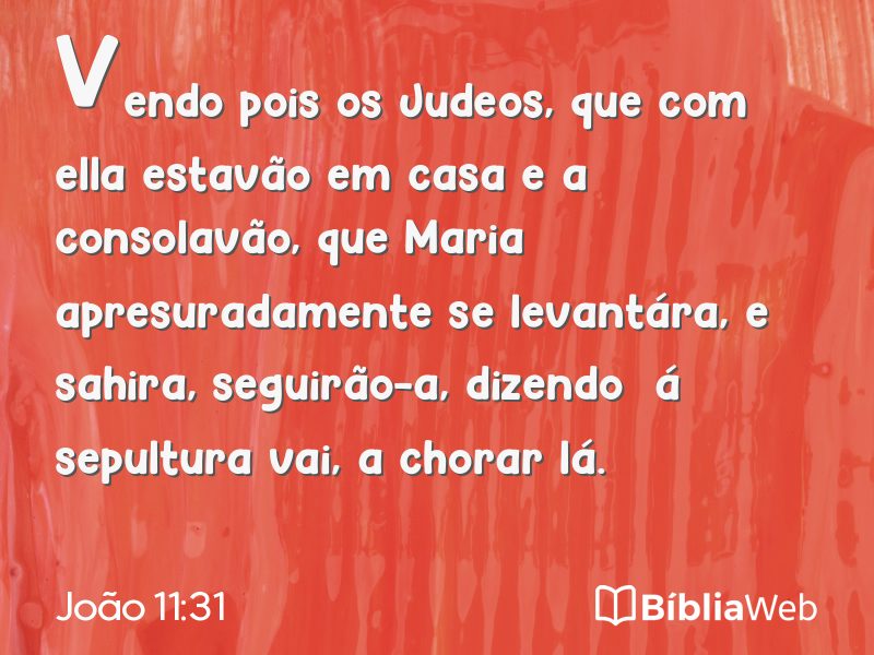 João 11:31 em imagem para compartilhar